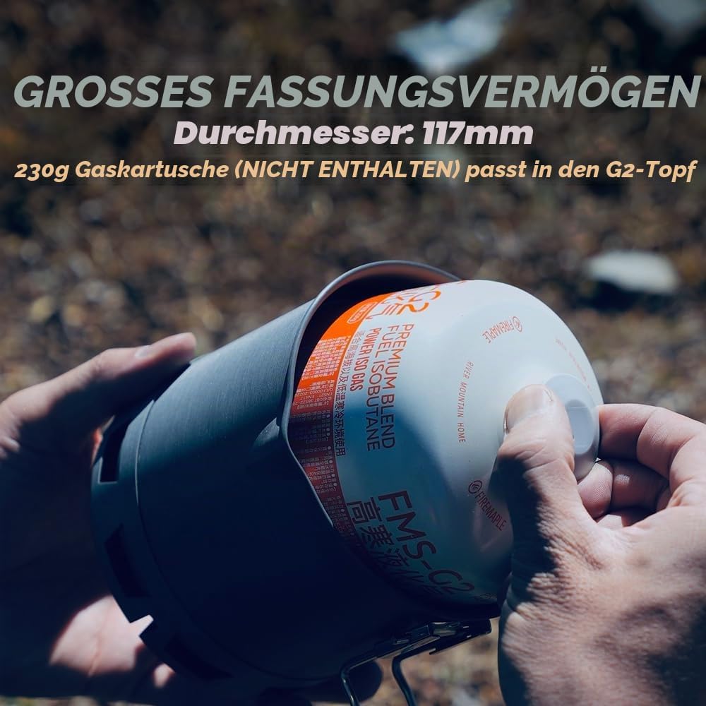 Fire-Maple Petrel G2 Ultraleichtes Kochset – Kompaktes und Schnell Kochendes Camping Topfset mit Koc