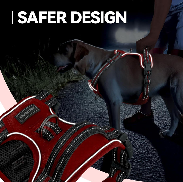 VIVAGLORY Easewalk Hundegeschirr, Anti Zug Hundegeschirr für Training &amp; Spazieren, Anti Zieh Geschir