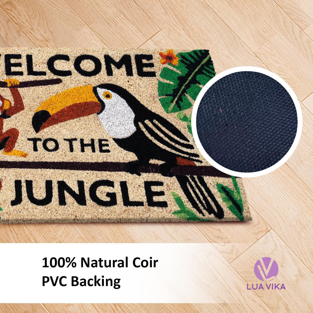 Fussmatte Kokos - Welcome to the Jungle - 40x70 cm - Fussmatte Aussen und Innen - Fussmatten Haustür