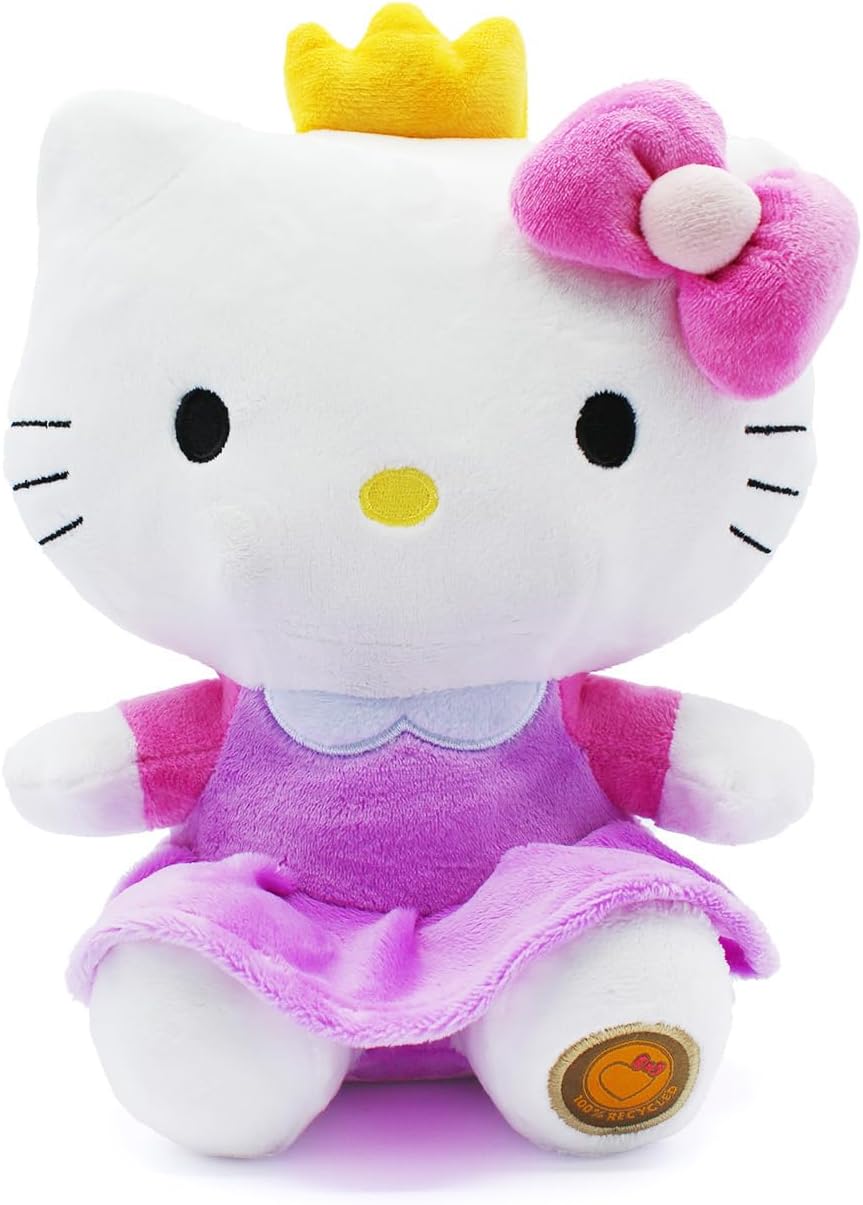Joy Toy - Hello Kitty Princess Eco Plush 24 cm in wiederverwendbarem Kartontäschchen Prinzessin, Pri