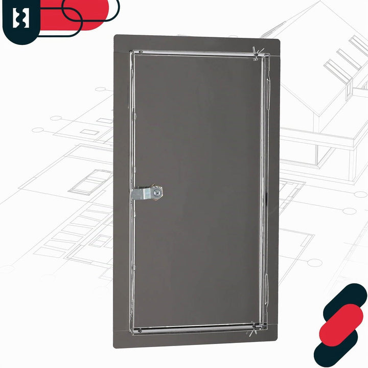 KOTARBAU® Revisionsklappe Grösse 40x60cm mit Schlüssel Edelstahl Silber für Revisionsschächte, 40x60