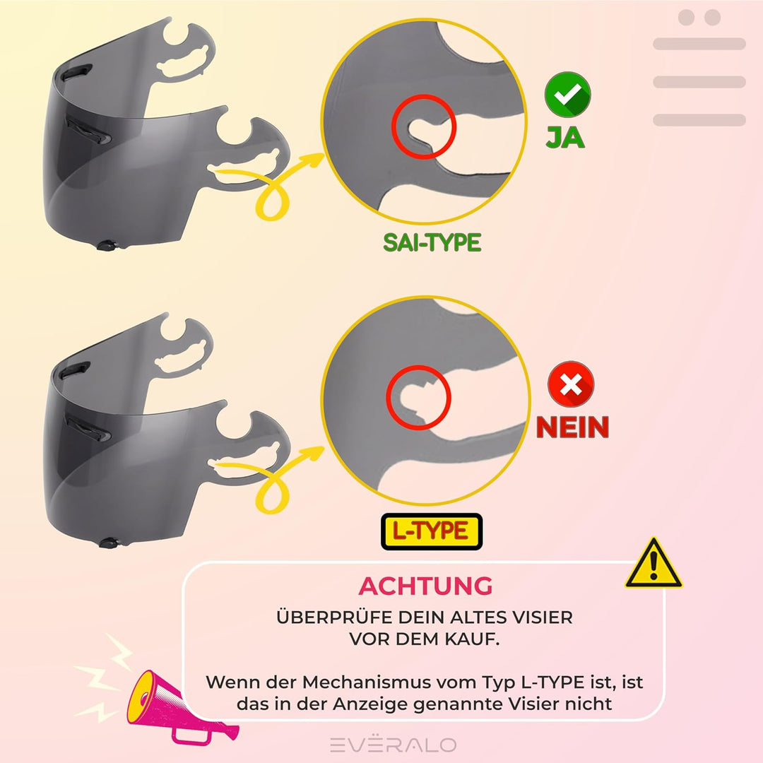 Everalo Kompatibel mit Arai Rx7 GP Visier - Chaser V - Axces 2 - Axces 3 - Quantum ST - Quantum ST P
