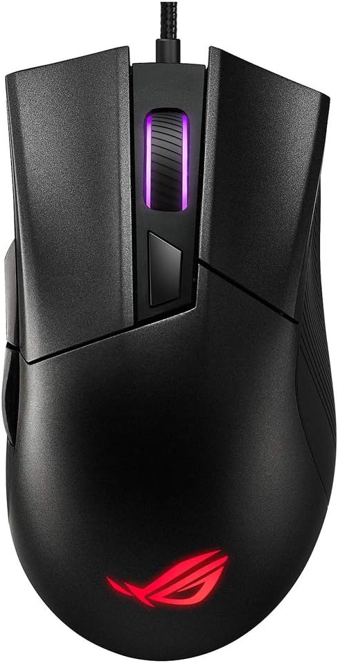 Asus ROG Gladius II Core Gaming-Maus (6200 DPI Sensor, Aura Sync Beleuchtung, Abnehmbare Schalter) s