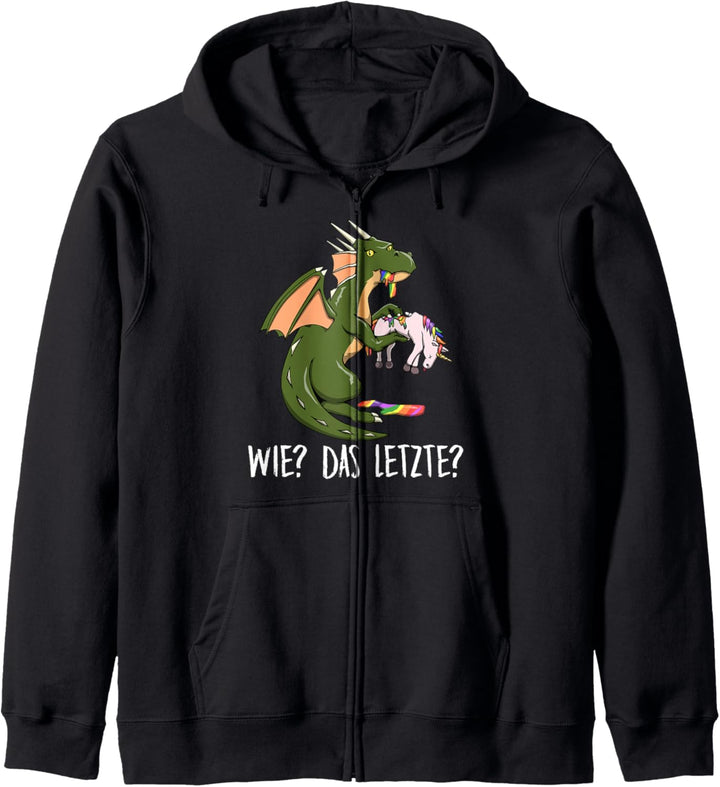 Wie? Das Letzte Einhorn? Drache frisst das letzte Einhorn Kapuzenjacke