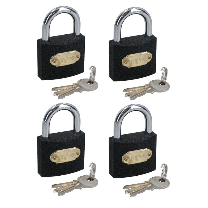 AB Tools-Toolzone Vorhängeschlösser aus Gusseisen, strapazierfähig, mit 3 Schlüsseln 4 Locks 50 mm B
