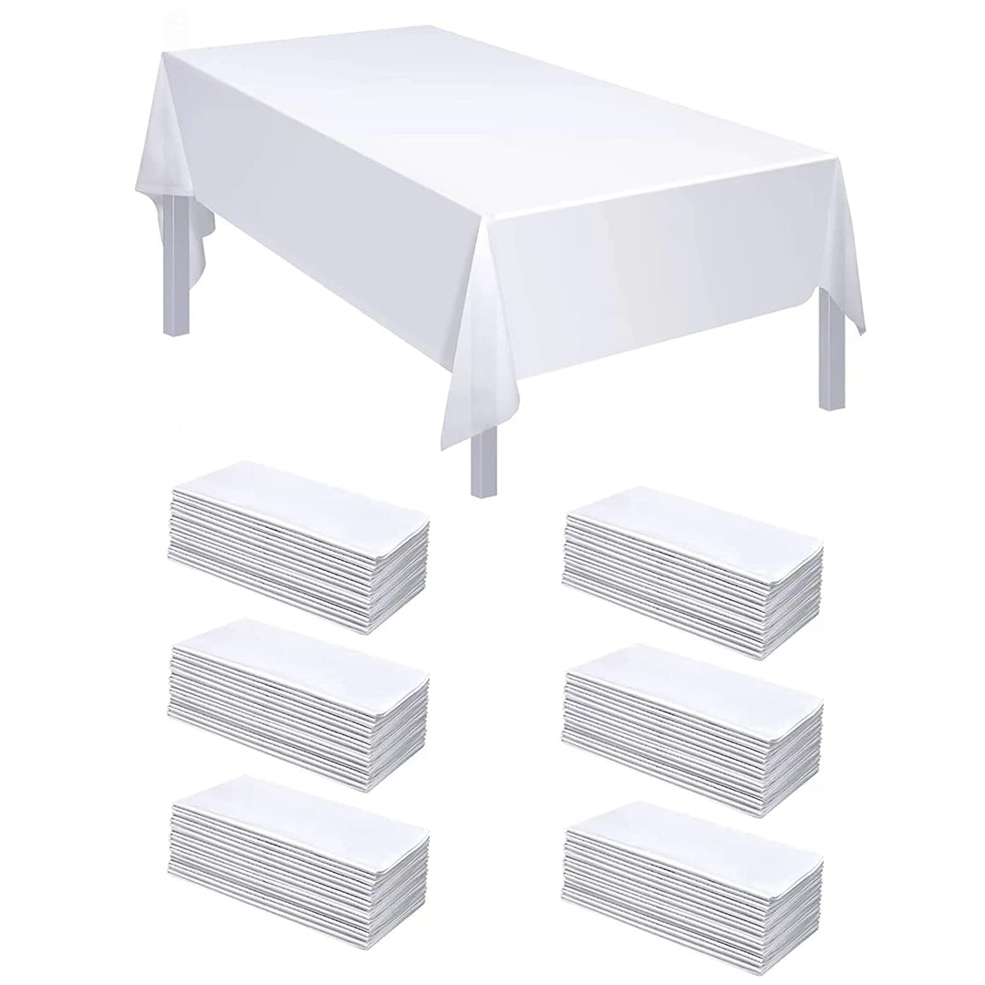 xiaozhifu 10 Stück Einweg Tischdecke Weiss,Einweg Tischdecke für Hochzeit 150cm x 280cm,Wasserdicht