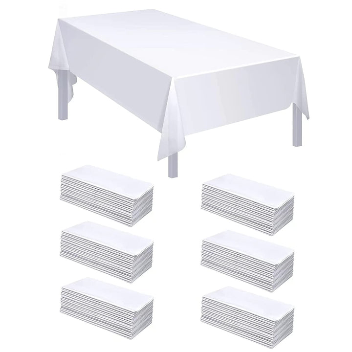 xiaozhifu 10 Stück Einweg Tischdecke Weiss,Einweg Tischdecke für Hochzeit 150cm x 280cm,Wasserdicht