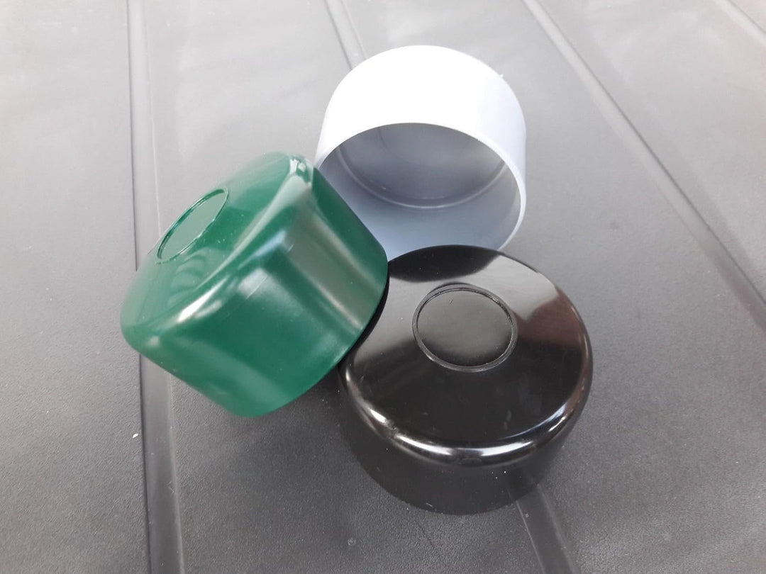 OuM 20 Stück Pfostenkappe Zaunpfahlkappe rund 42,4mm (1 1/4 Zoll) Grau