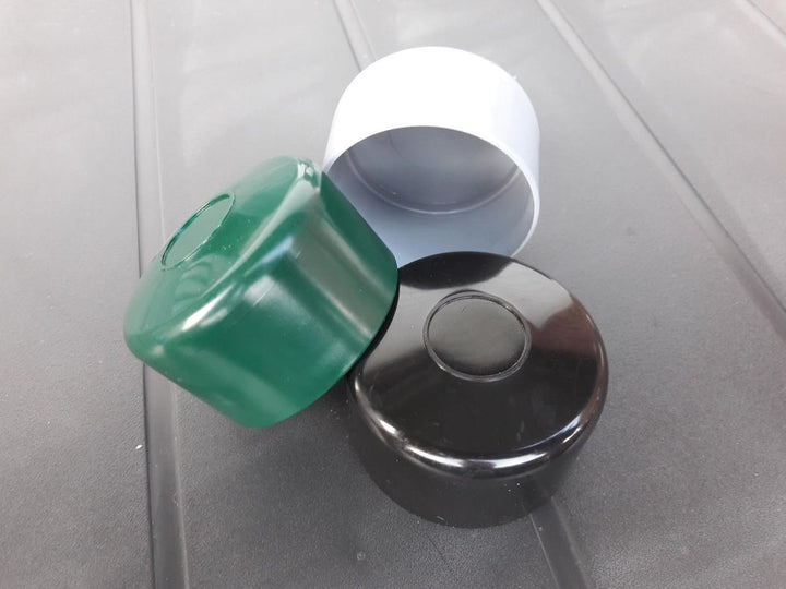 OuM 20 Stück Pfostenkappe Zaunpfahlkappe rund 42,4mm (1 1/4 Zoll) Grau