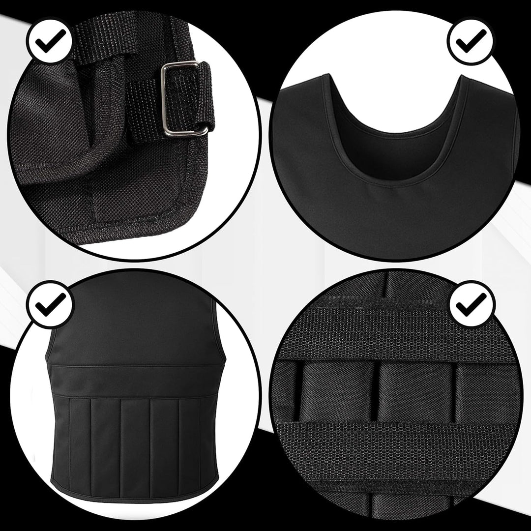 Gewichtsweste Herren Damen – Verstellbar mit Herausnehmbaren Gewichten, Weight Vest für Krafttrainin