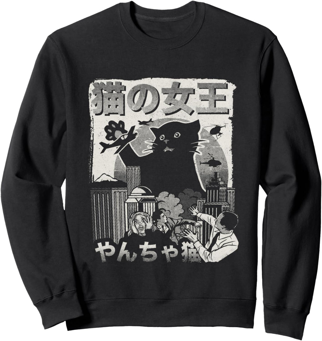 Vintage Königin der Katzen Monster Katze Japan Style Sweatshirt