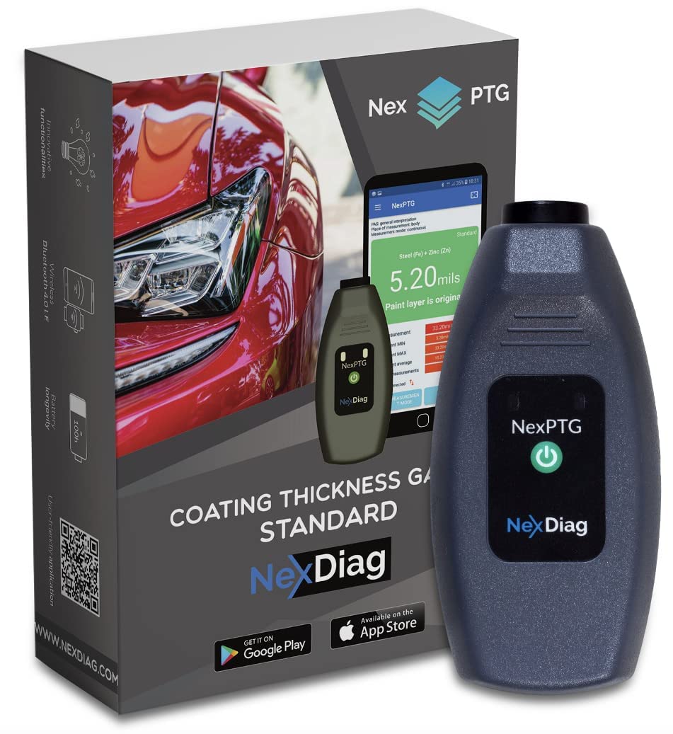 NexPTG Standard Lackdickenmesser Auto mit App für iOS & Android | Professionelles Lackschichtdickenm