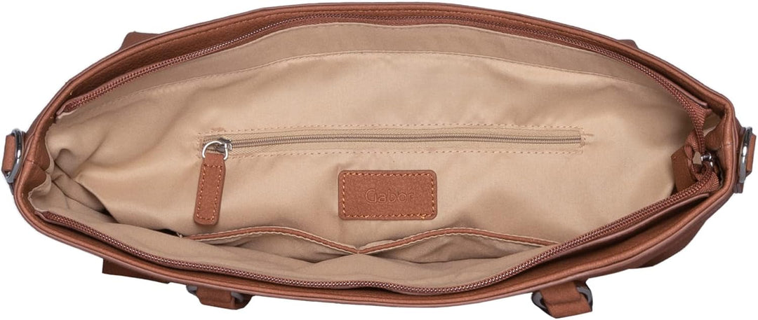 Gabor bags Silvia Damen Shopper Umhängetasche Reissverschluss Gross Braun