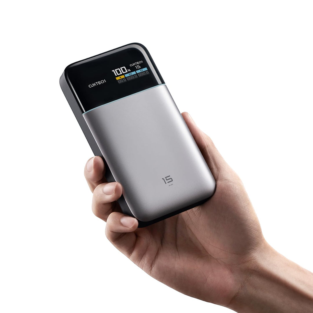 CUKTECH 15 Air 15000mAh Power Bank, Gesamt 100W Powerbank mit digitalem Display und Schnellladefunkt