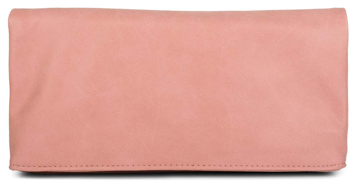 styleBREAKER Fold-Over-Clutch in Wildlederoptik mit Überschlag, 3-in-1 Tasche, Schulterriemen, Trage