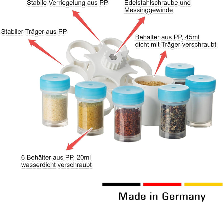 7 in 1 Gewürzstreuer Flower Mini Gewürzstreuer Deckel Gewürz-Organizer-Behälter-Spender-Set für Camp