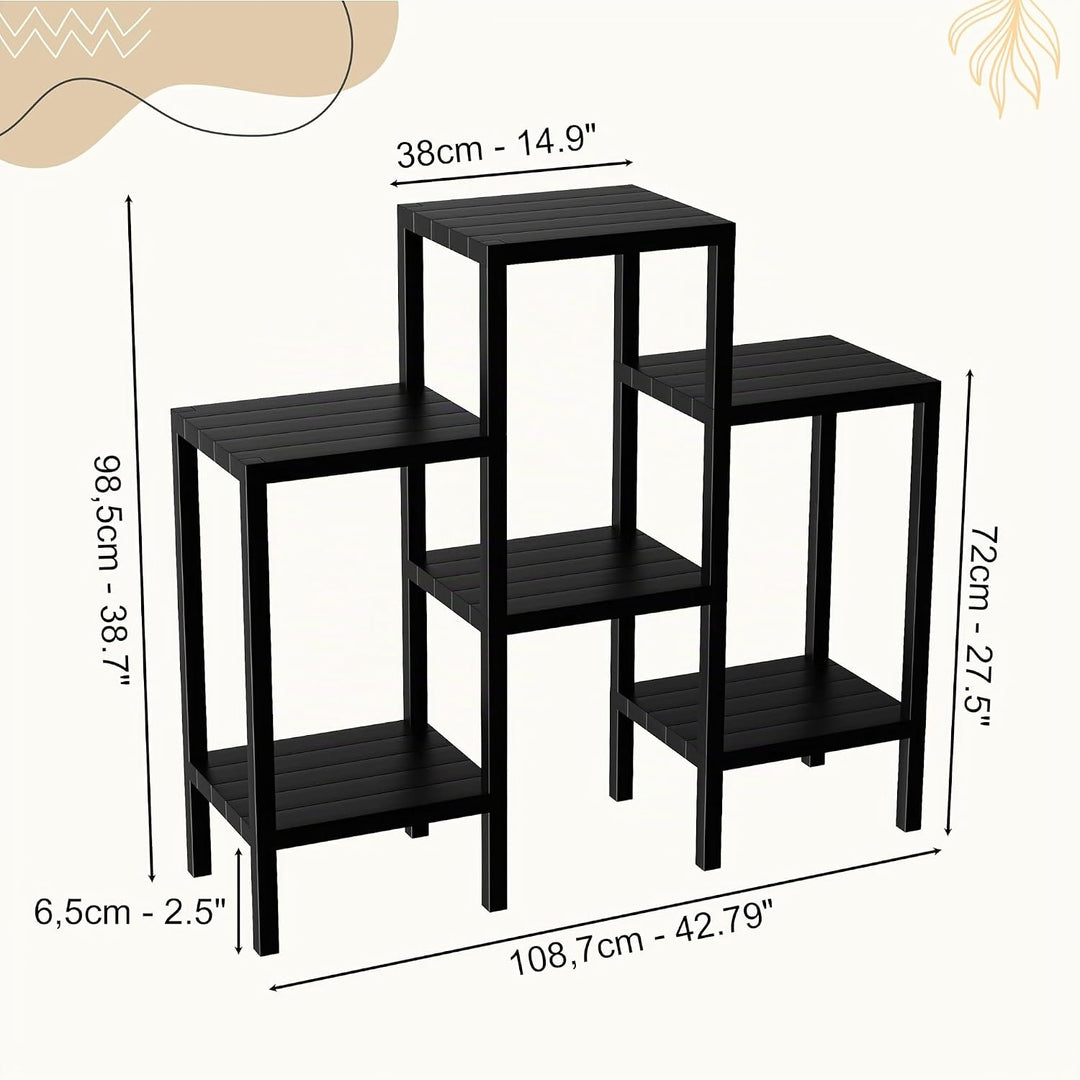 Ribelli 6-Etagen Blumenständer, Pflanzenständer, DIY Standregal, Mehrstöckig Blumenregal, Stapelbar