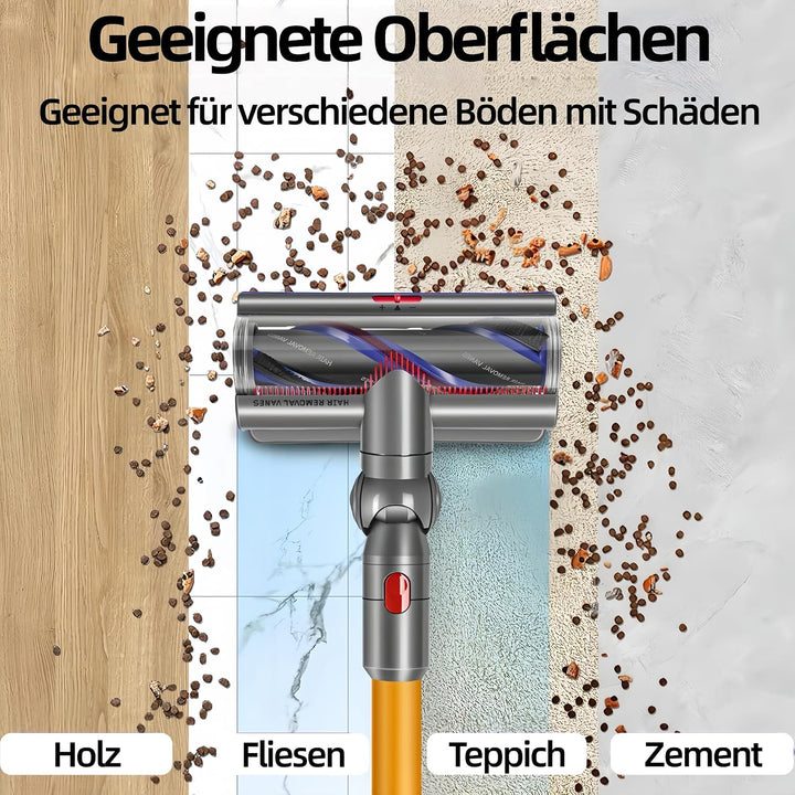 Elektrische Bodendüse für Dyson V15 V11 V10 V8 V7 Aufsatz, Upgrade Torque Drive Bodenbürste mit Anti