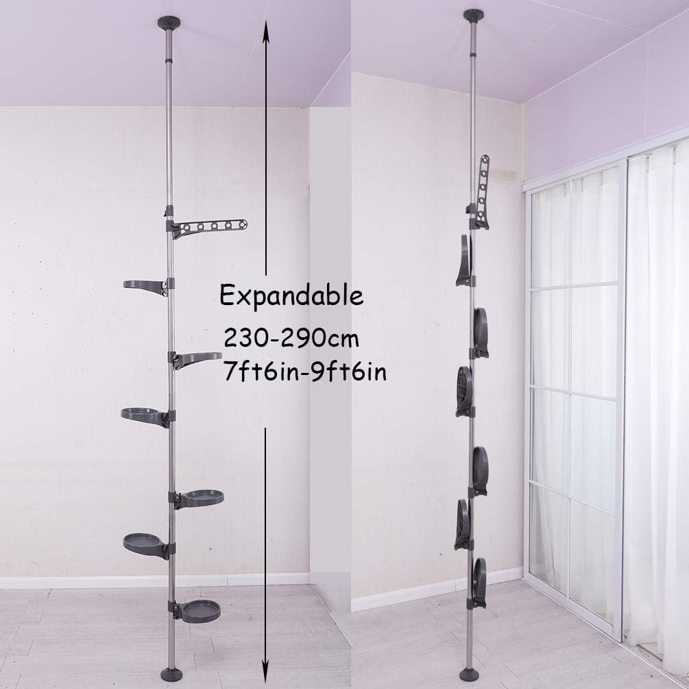 BAOYOUNI 7-Ebenen Teleskop Blumenregal Blumentreppe Pflanzenständer Indoor-Anlage Steht Federspannun