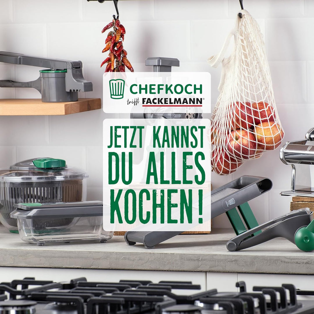 Chefkoch Nudelmaschine für leckere Pasta – Aufsätze für Lasagneblätter, Tagliatelle & Spaghetti – In