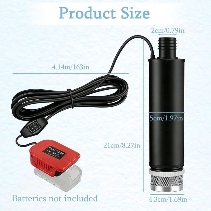 Tragbare Wasserpumpe für Einhell 18V Batterie (Keine Batterie), Akku Tauchpumpe 30L/Min Lift 15FT 12