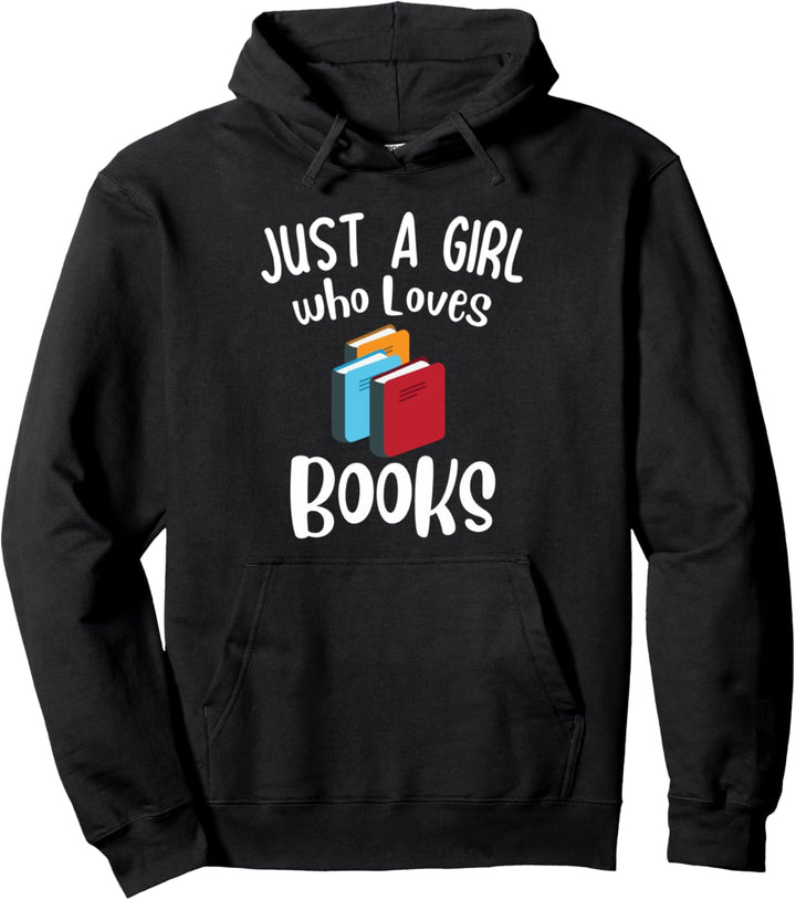 Nur ein Mädchen, das Bücher liebt Pullover Hoodie