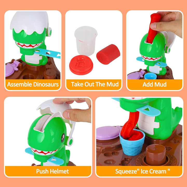 Herefun Play Doh Knete Zubehör Set, Knetwerkzeug für Kinder mit 5 Modelliermasse, Kinderknete mit Zu