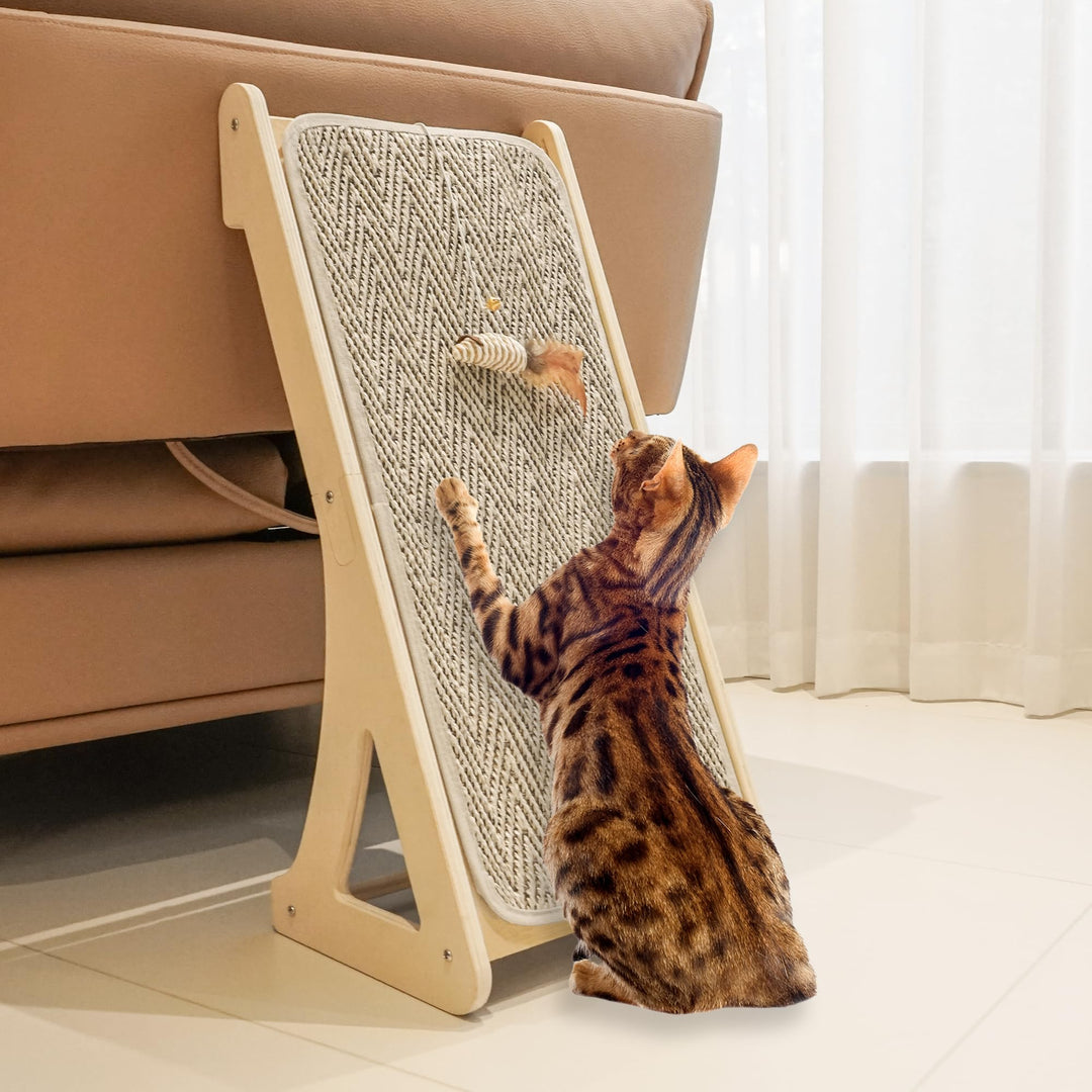 PETKARAY Kratzbrett Katze, 68 cm Hohe L-förmiger Sisal Kratzsäule, Dual-Use Kratzpads für Katzen, Ka