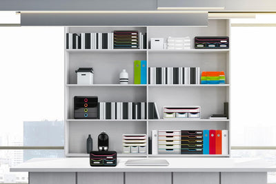 Exacompta 309914D Premium Ablagebox mit 5 Schubladen für DIN A4+ Dokumente. Stapelbare Schubladenbox