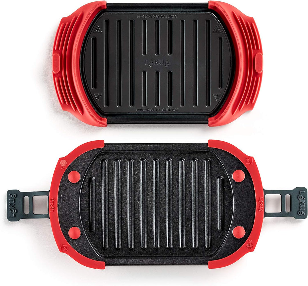 Lékué Microwave Grill, Mikrowellen-Grill, Stahl, rot und schwarz, 25,2 x 14,8 cm Standard