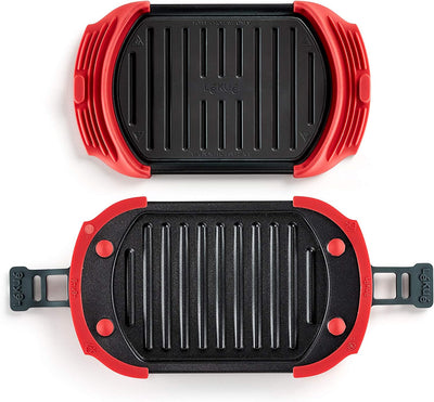Lékué Microwave Grill, Mikrowellen-Grill, Stahl, rot und schwarz, 25,2 x 14,8 cm Standard