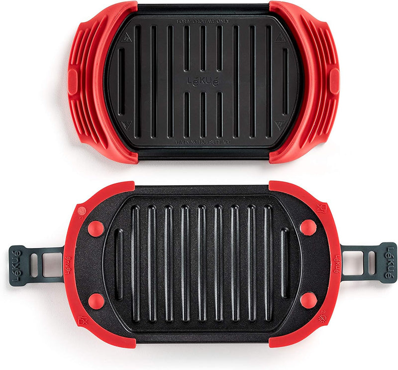 Lékué Microwave Grill, Mikrowellen-Grill, Stahl, rot und schwarz, 25,2 x 14,8 cm Standard