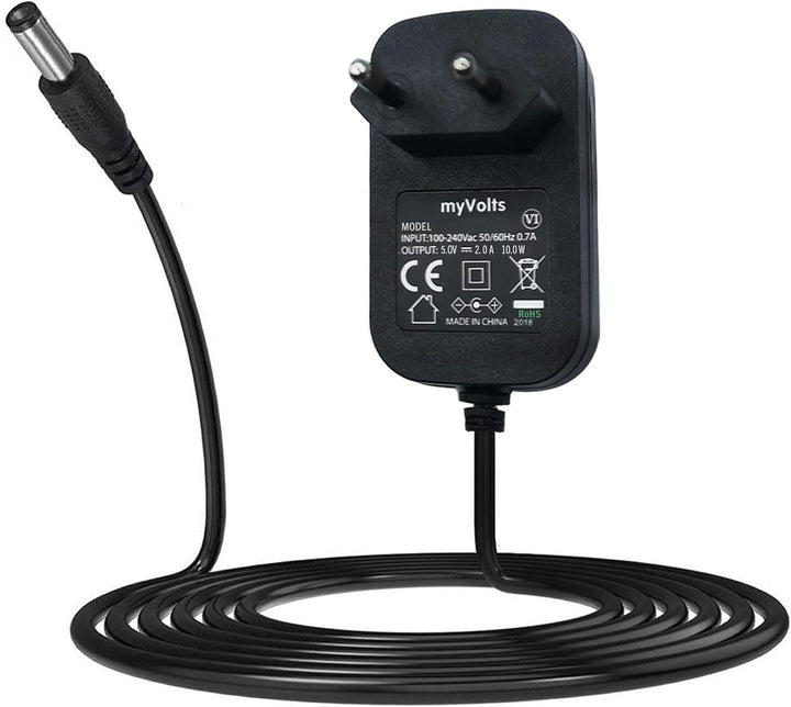 MyVolts 5V EU-Netzteil kompatibel mit Zoom R16 Audio Interface - mit Verlängerungskabel und Inline-S