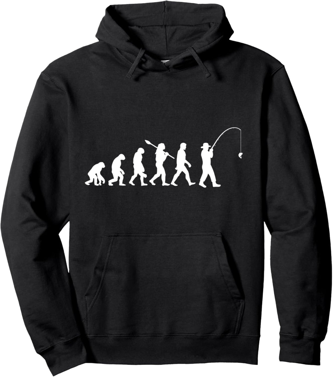 Evolution Forelle Fischen Karpfen Hecht Mann Carp Fishing Pullover Hoodie