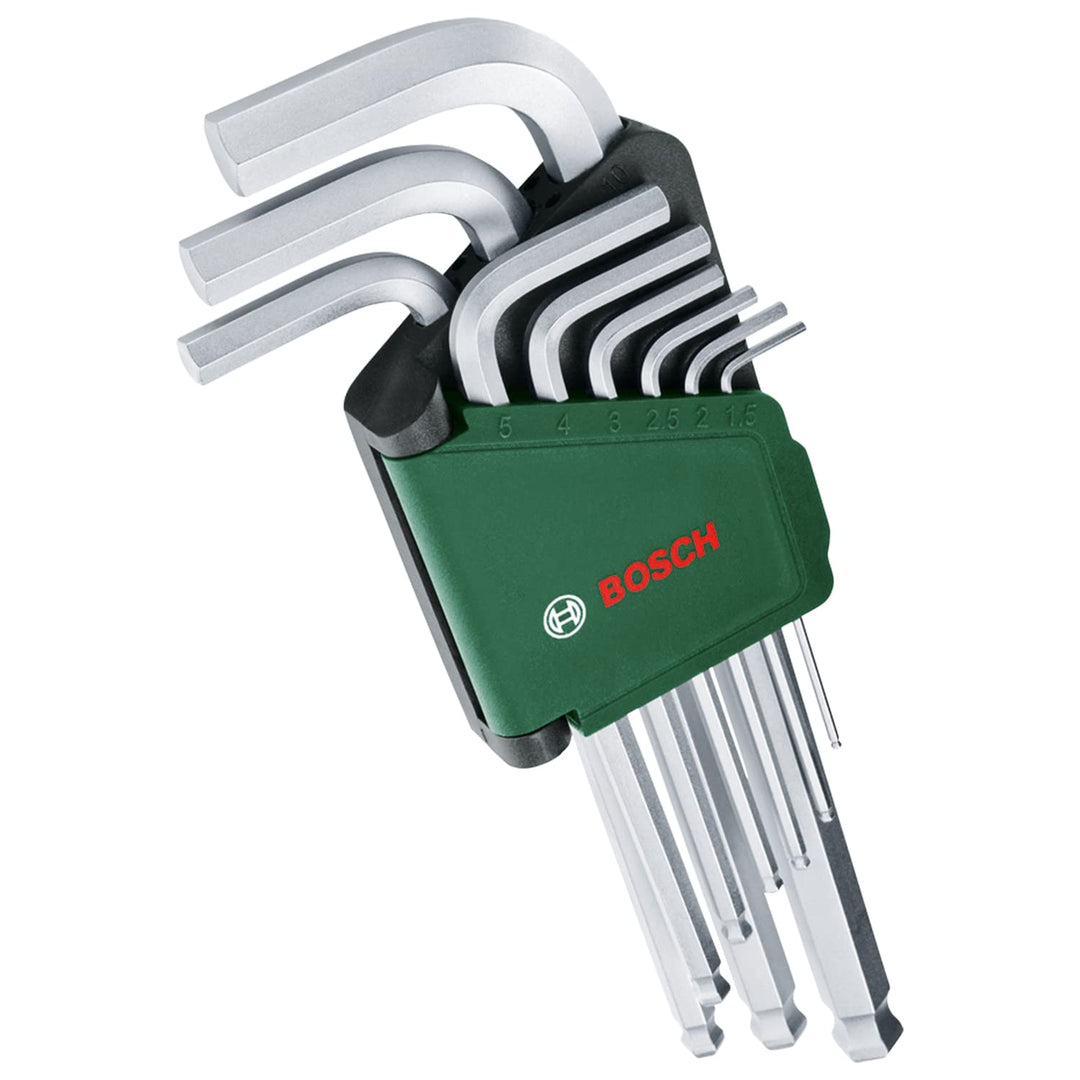 Bosch Innensechskantschlüssel-Set, 9-teilig (Mit Kugelkopf für vielseitige Aufgaben; aus hochwertige