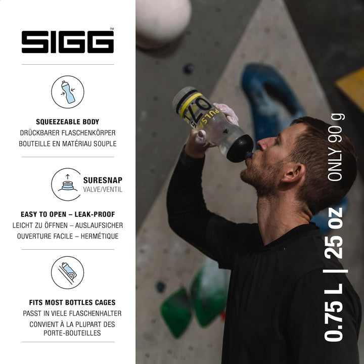 Sigg - Fahrrad Trinkflasche - Pulsar - Quetschbar - Spülmaschinenfest - Federleicht - Auslaufsicher