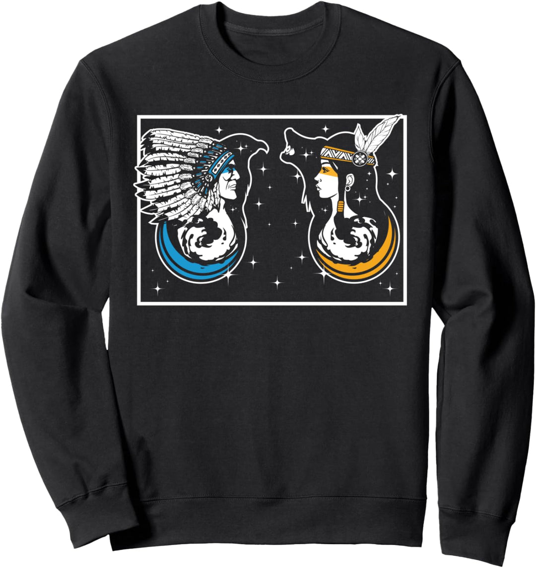 Native American Constellation Night Eagle Wolf Sweatshirt