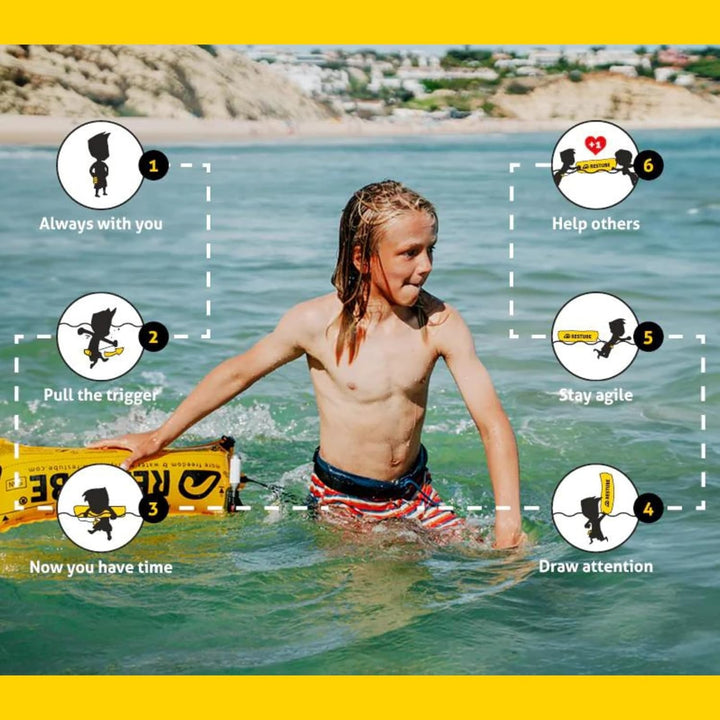 Restube Kids aufblasbare Schwimmboje [Jellyfish] | für Schwimmen, Angeln, Segeln & Surfen | Kompakte
