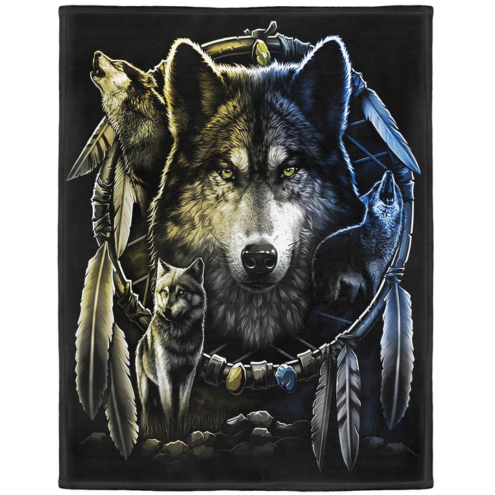 YISUMEI Decke 150x200 cm Kuscheldecken Sanft Flanell Weich Fleecedecke Bettüberwurf Wolf Mandela 150
