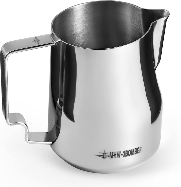 MHW-3BOMBER 350ml Milchkännchen Milchkanne Profi, 15oz Milchkännchen Edelstahl für Espresso, Cappucc