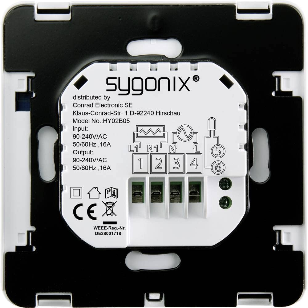 Sygonix SY-4500818 Raumthermostat Unterputz Wochenprogramm 1 St.