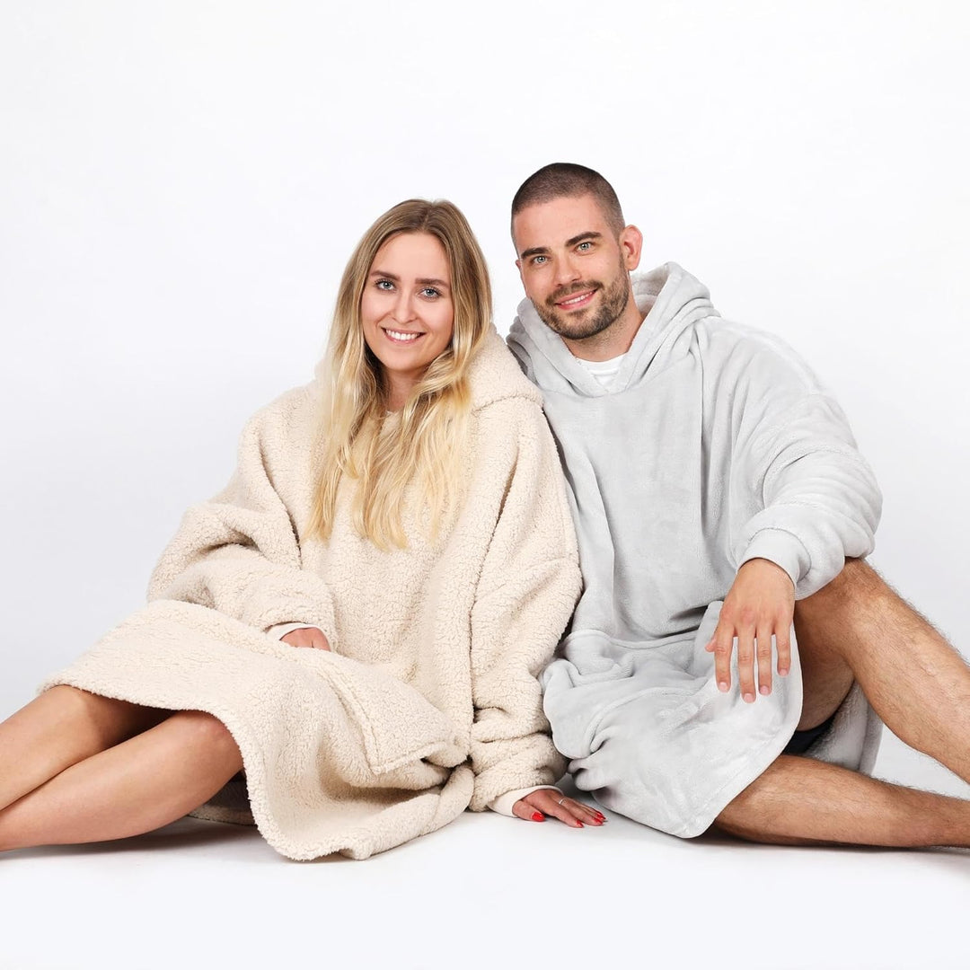 NorthHeat Beheizter Kuschel Hoodie | flauschige Ärmel Decke beheizbar | perfekt für Freundin, Mama u