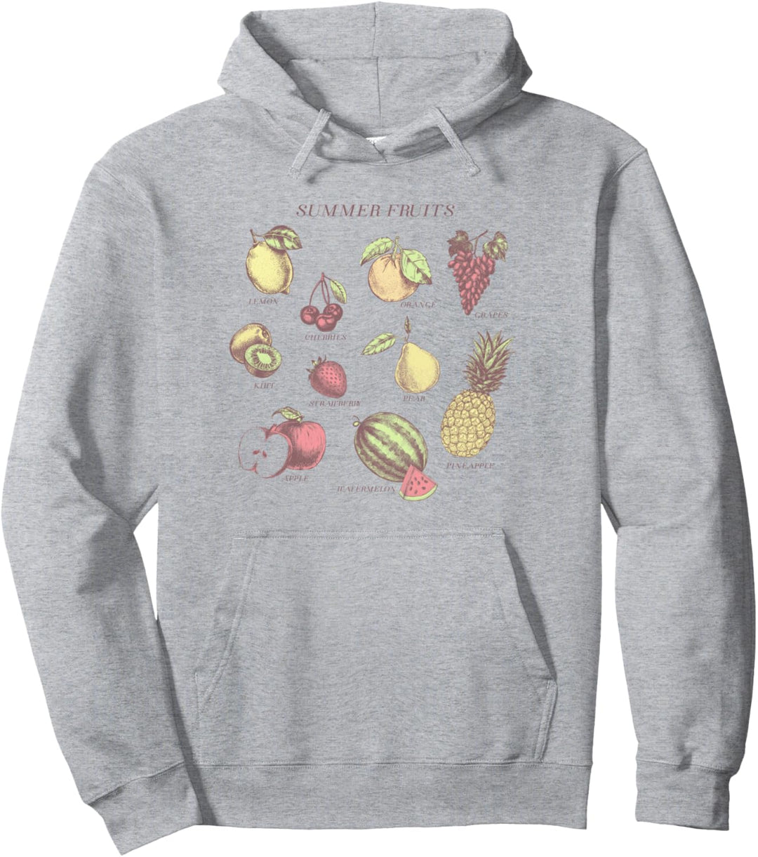 Trendy Summer Fruits Chart Pullover Hoodie