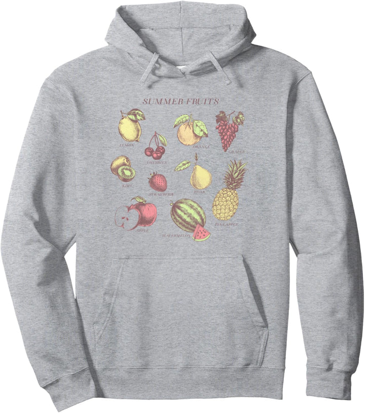 Trendy Summer Fruits Chart Pullover Hoodie