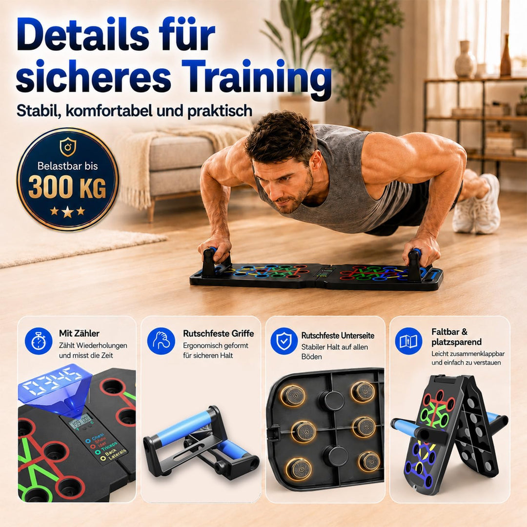 Liegestützgriffe Liegestütze Brett Push Up Board, Brusttrainer Männer Fitnessgeräte für Zuhause Cali