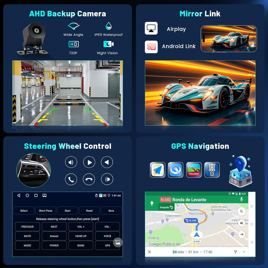 Hikity 4+64G 9" Android 15 Autoradio für Jeep Renegade 2016-2020 | IPS Touchscreen Wireless Carplay