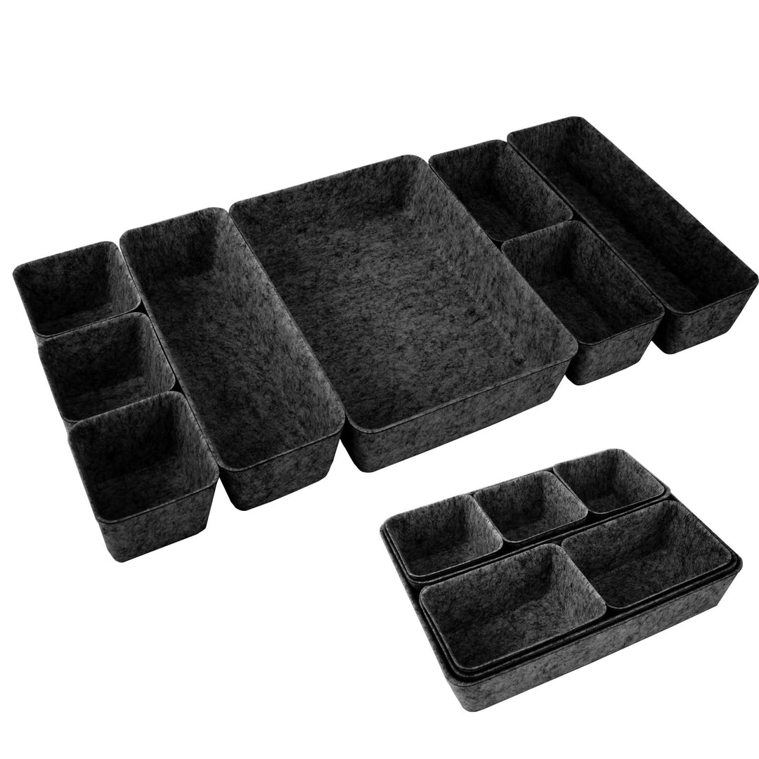 8 x Filz-Schubladen-Organizer-Tablett, flache Schreibtisch-Schmuck-Aufbewahrungsbox, spart Platz auf