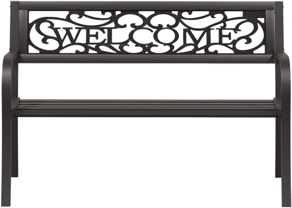 vidaXL Gartenbank Sitzbank Parkbank Gartenmöbel Bank Metallbank Balkonbank Terrassenbank Terrasse Ga