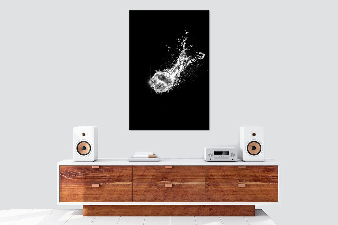 deyoli Faust aus Wasser Format: 80x60 Effekt: Schwarz&Weiss als Leinwandbild, Motiv fertig gerahmt a