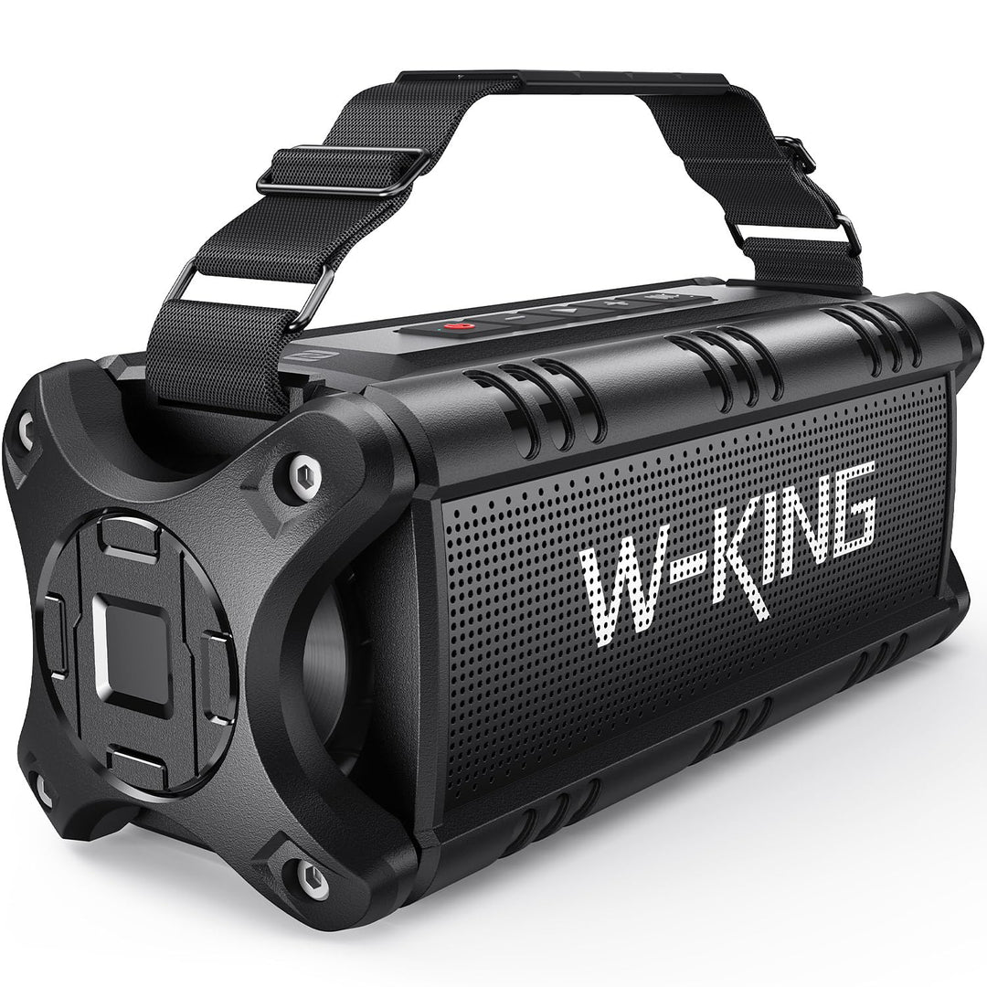 W-KING Bluetooth Lautsprecher, 90W Peak Outdoor Lautsprecher,50W RMS Subwoofer, IPX6 Wasserdicht, Tr